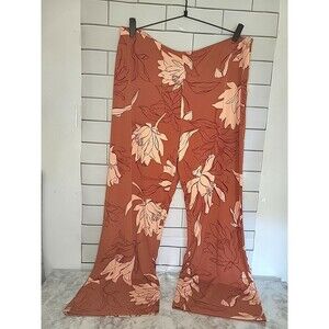 ALFANI Women's Sz XXL Floral Printed Pull- on Wide-leg Elastic Pants Fall Boho